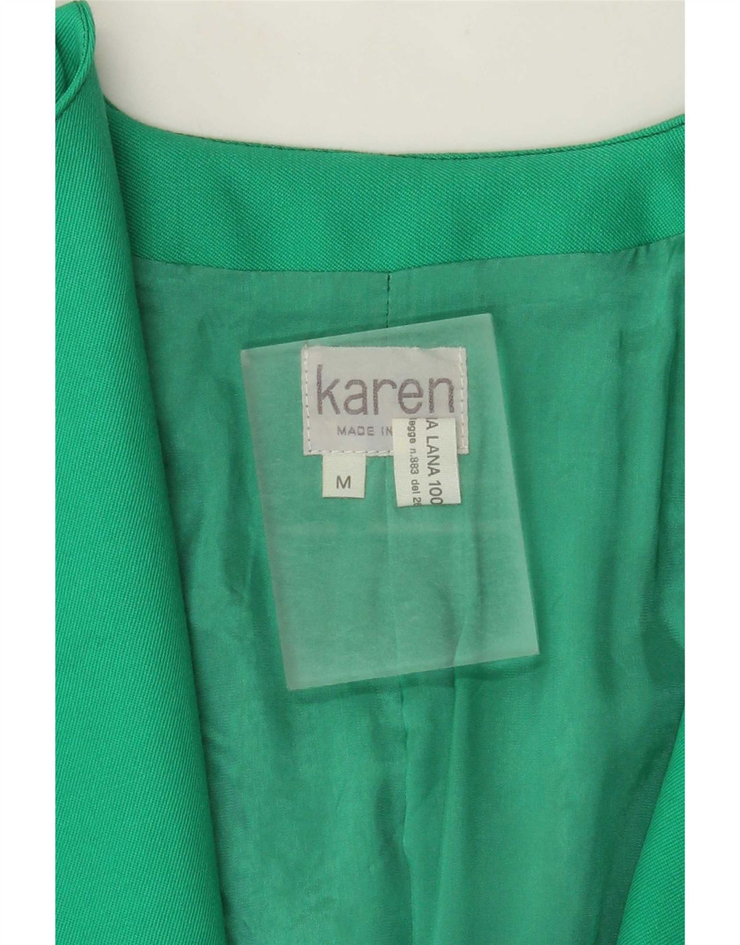 Vintage dame 3/4 ærmet blazerjakke UK 14 Medium Green Wool