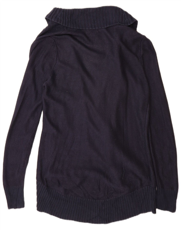 Eddie Bauer Pull cardigan ouvert pour femme UK 12 Rayonne bleu marine moyen