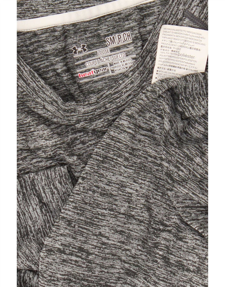 Under Armour Mens Heat Gear T-Shirt Top Small Grey Flecked Polyester