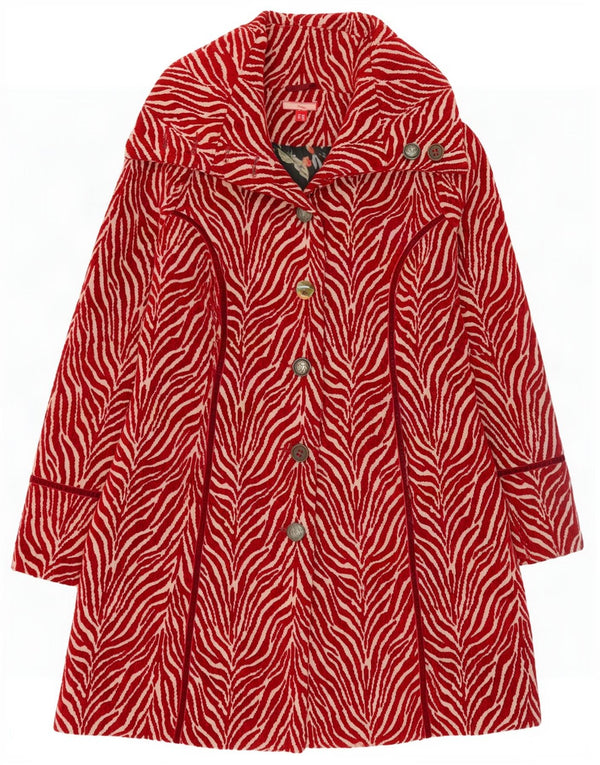 Joe Browns Γυναικείο Πανωφόρι UK 12 Medium Red Animal Print Polyester