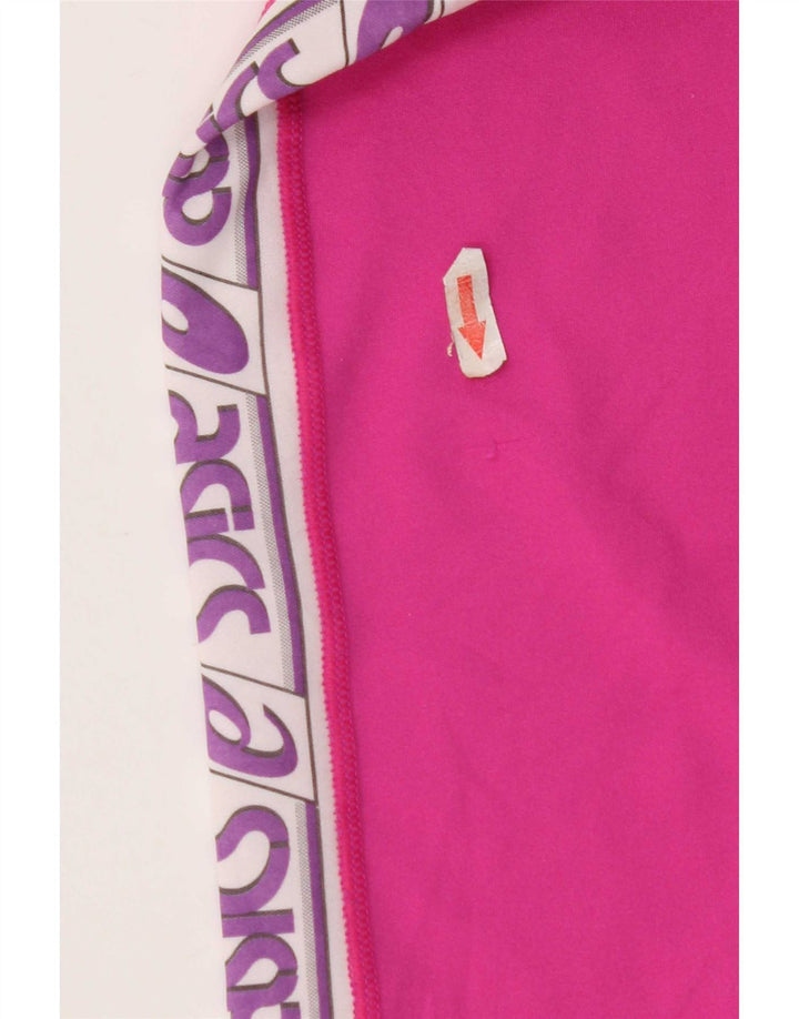 Asics Womens Graphic Tracksuit Trousers UK 12 Medium Pink Colourblock