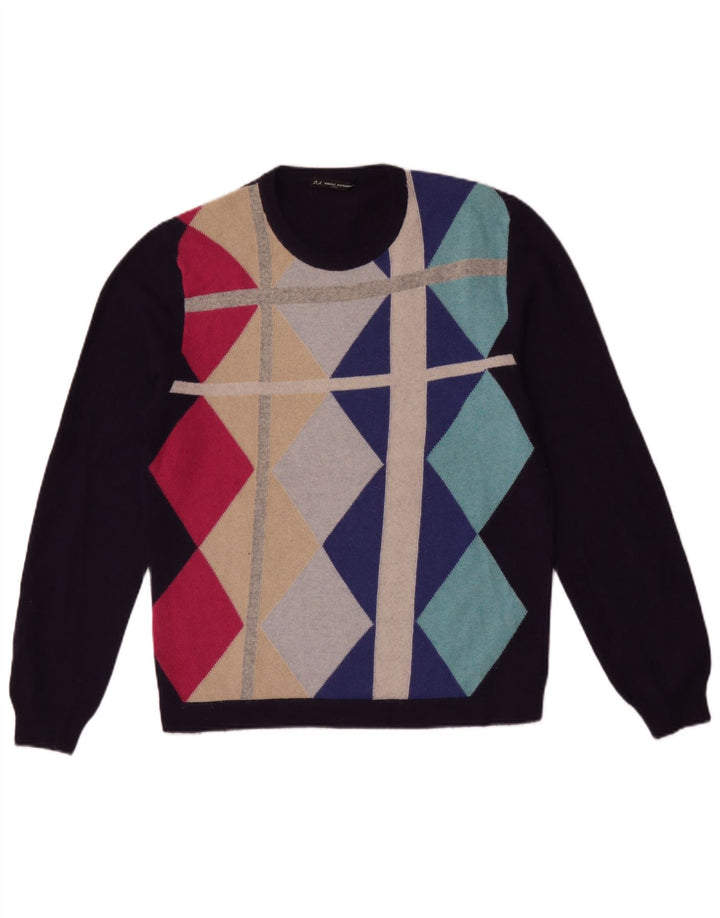 Daniele Alessandrini Herren-Pullover mit Rundhalsausschnitt, mittellila