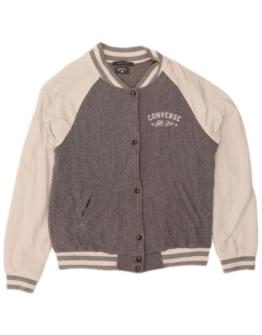 Jachetă de top pentru trening Converse Varsity pentru femei UK 14 Medium Gri Colorblock