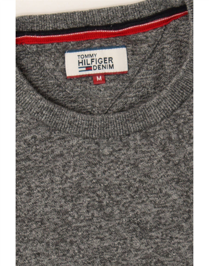 TOMMY HILFIGER Mens Crew Neck Jumper Sweater Medium Grey Flecked Cotton Vintage Tommy Hilfiger and Second-Hand Tommy Hilfiger from Messina Hembry 