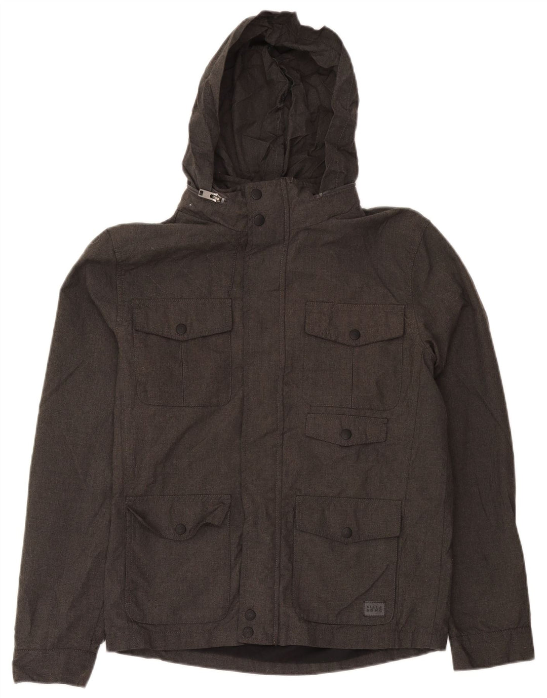 Billabong Mens Hooded Utility Jacket UK 36 Small Grey Polyester