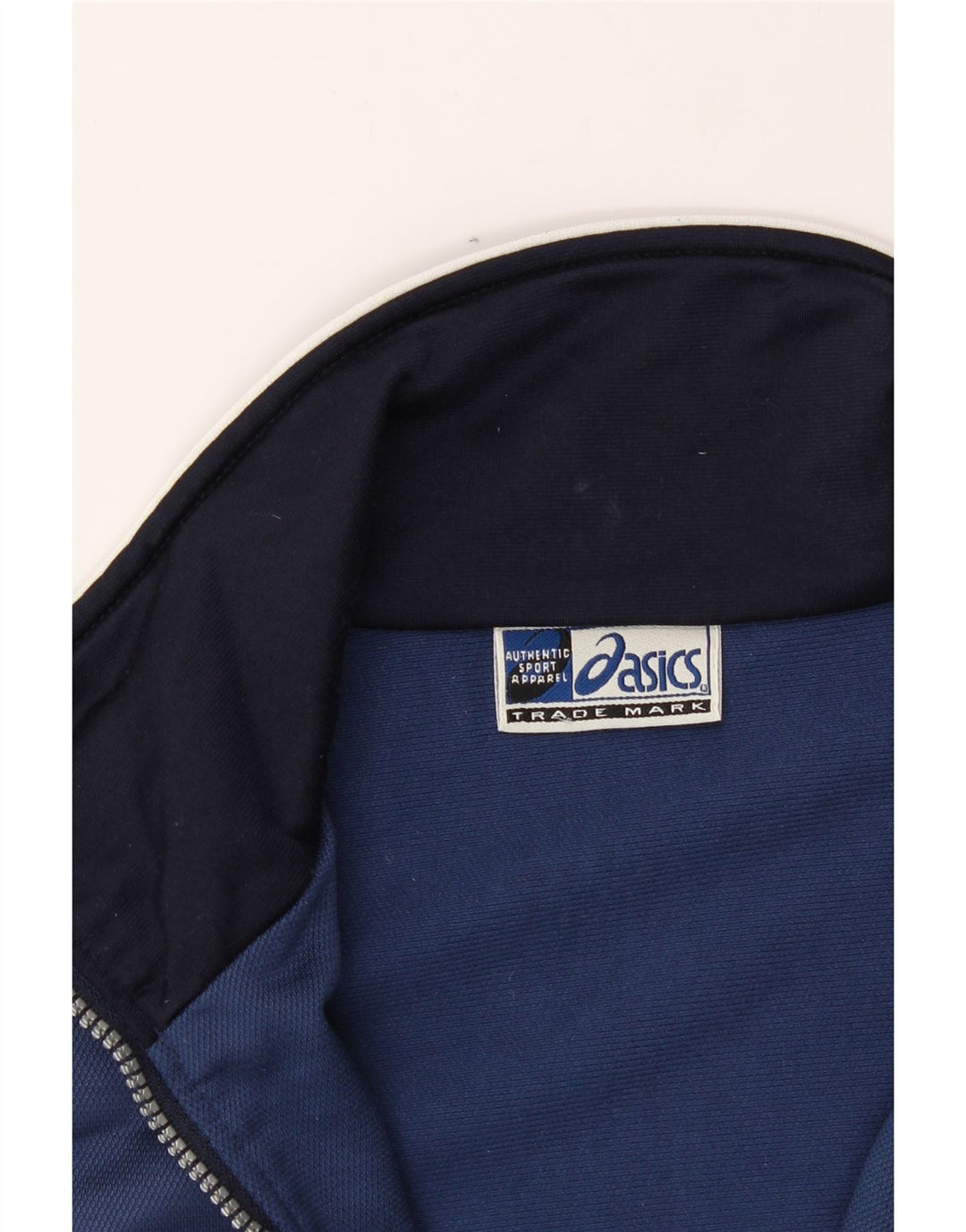 ASICS Mens Tracksuit Top Jacket Medium Navy Blue Vintage Asics and Second-Hand Asics from Messina Hembry 