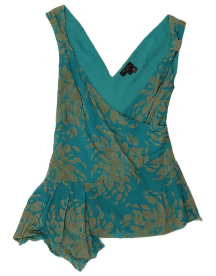 Bluză asimetrică pentru femei Ted Baker Mărimea 3, verde medie, florală