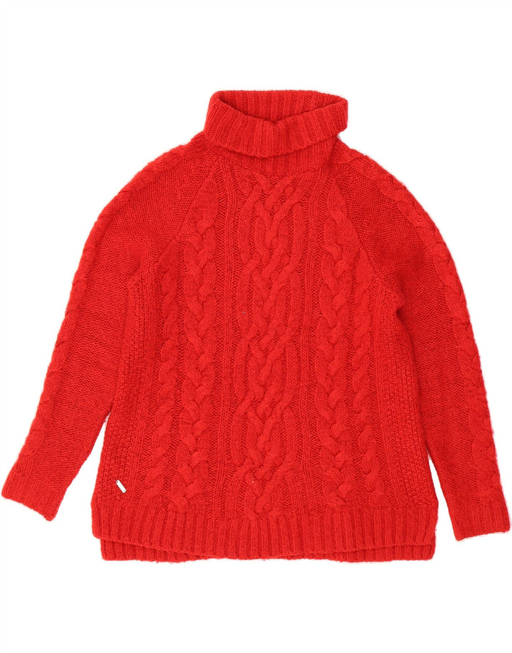 JOULES Womens Roll Neck Jumper Sweater UK 12 Medium Red Acrylic Vintage Joules and Second-Hand Joules from Messina Hembry 