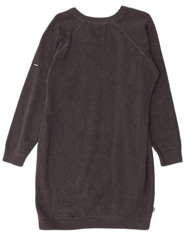 Abito maglione a maniche lunghe da donna Superdry UK 14 grande cotone grigio