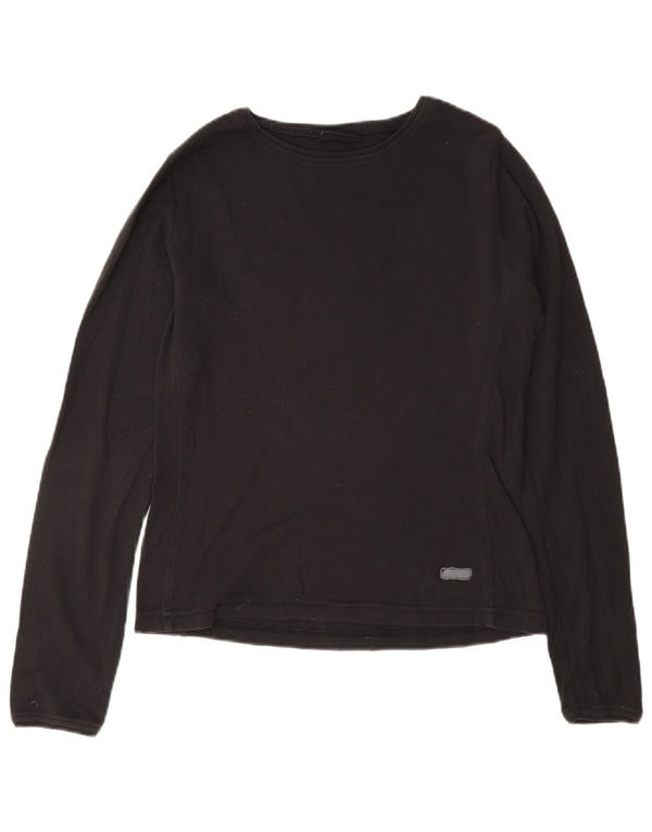 Champion Damen Top Langarm UK 16 Large Graue Baumwolle