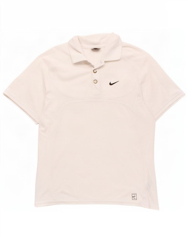 Nike Boys Polo Shirt 10-11 Years Medium White Cotton