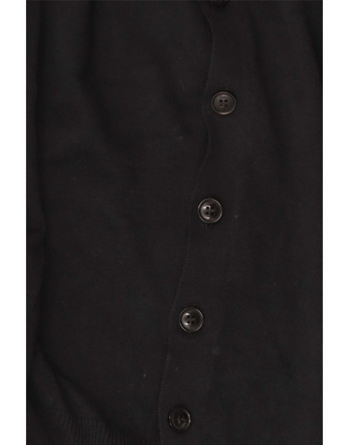 Zara Mens Cardigan Sweater Large Black Cotton