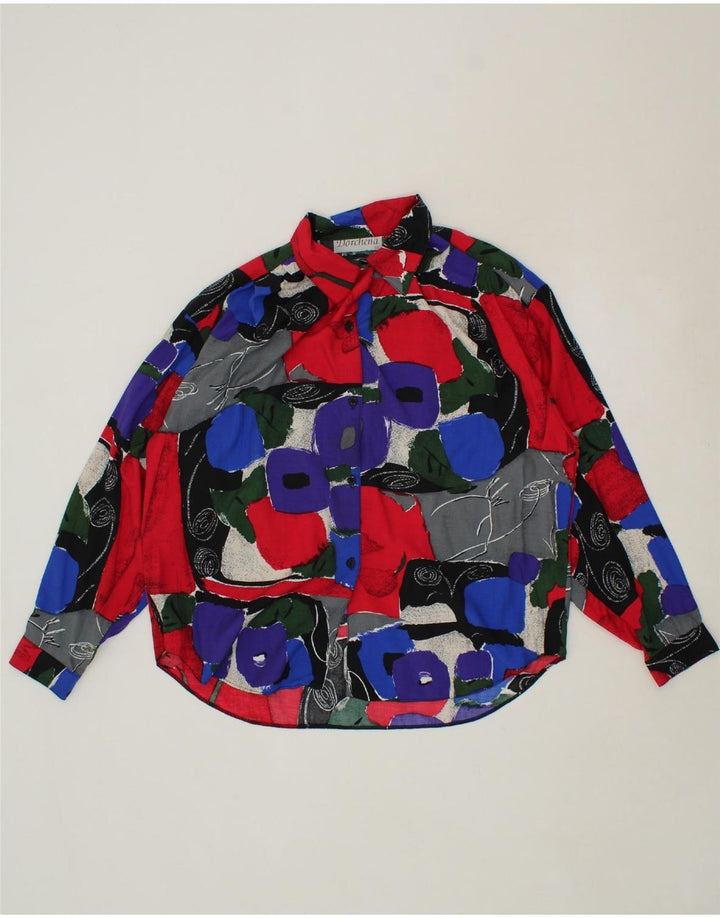 VINTAGE Womens Oversized Longline Shirt Blouse UK 14 Large Multicoloured Vintage Vintage and Second-Hand Vintage from Messina Hembry 