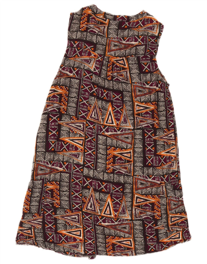 Fat Face Womens Sleeveless Shift Dress UK 8 Small Multicoloured Geometric