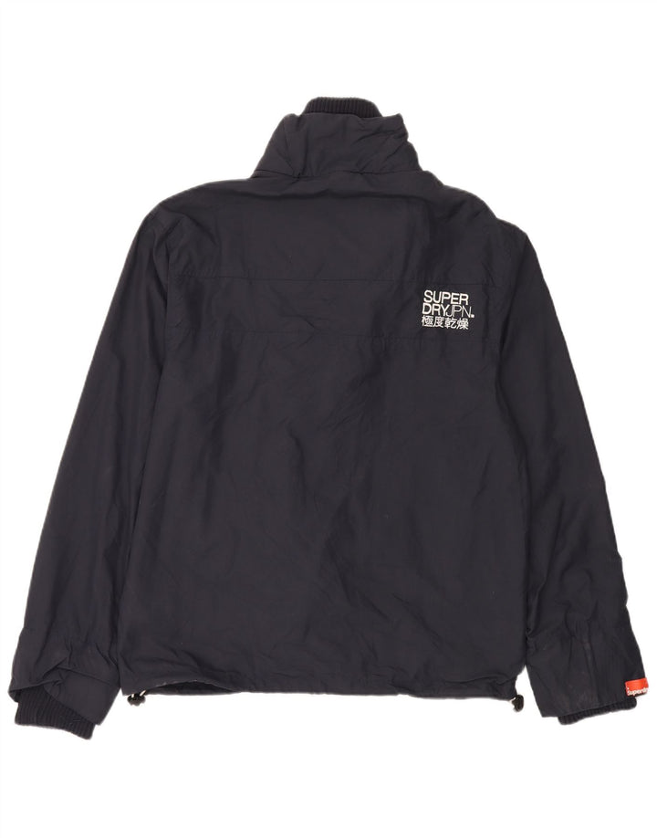 SUPERDRY Mens The Windcheater Graphic Rain Jacket UK 40 Large Navy Blue