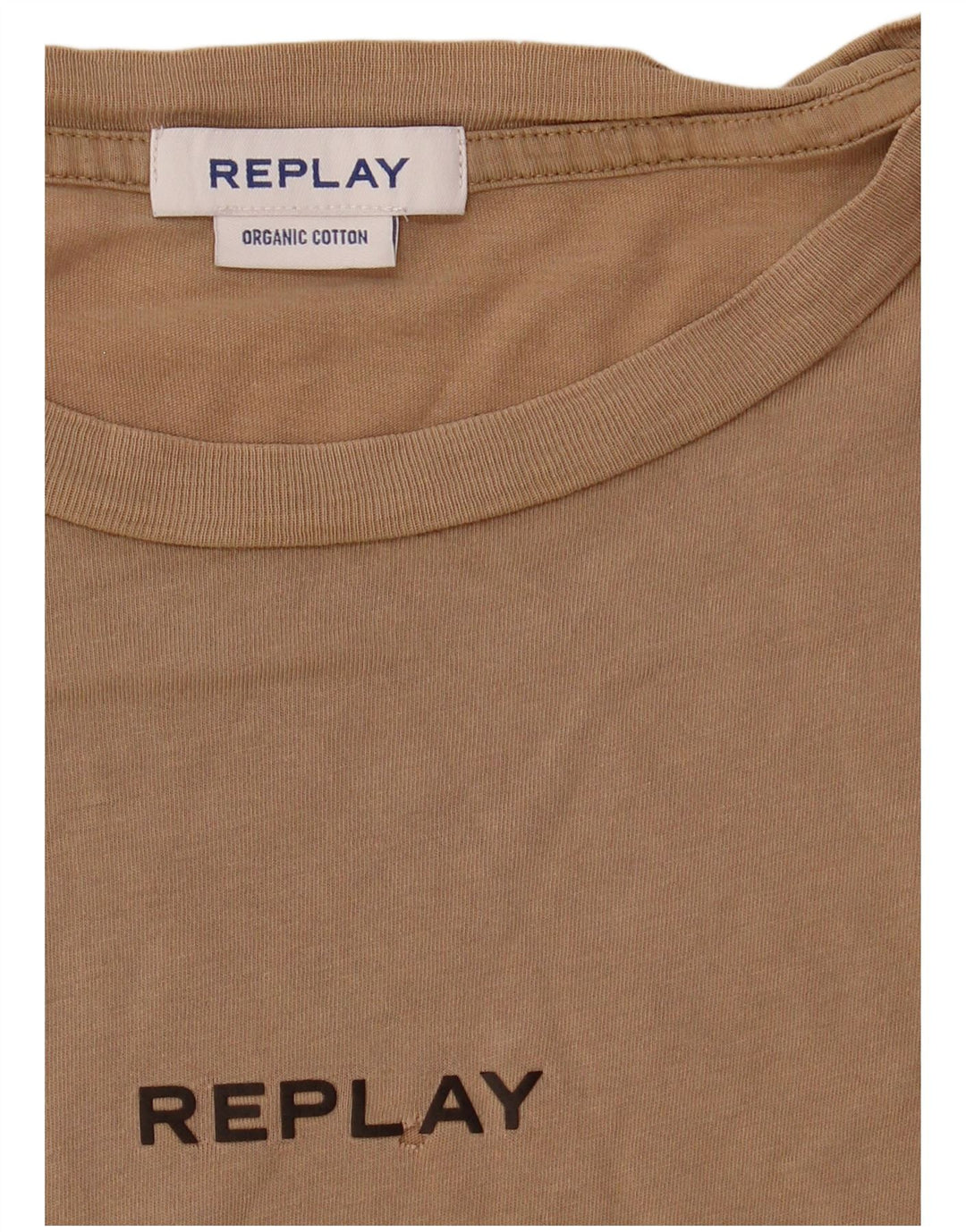 Replay Herre T-Shirt Top Stor Beige Bomuld