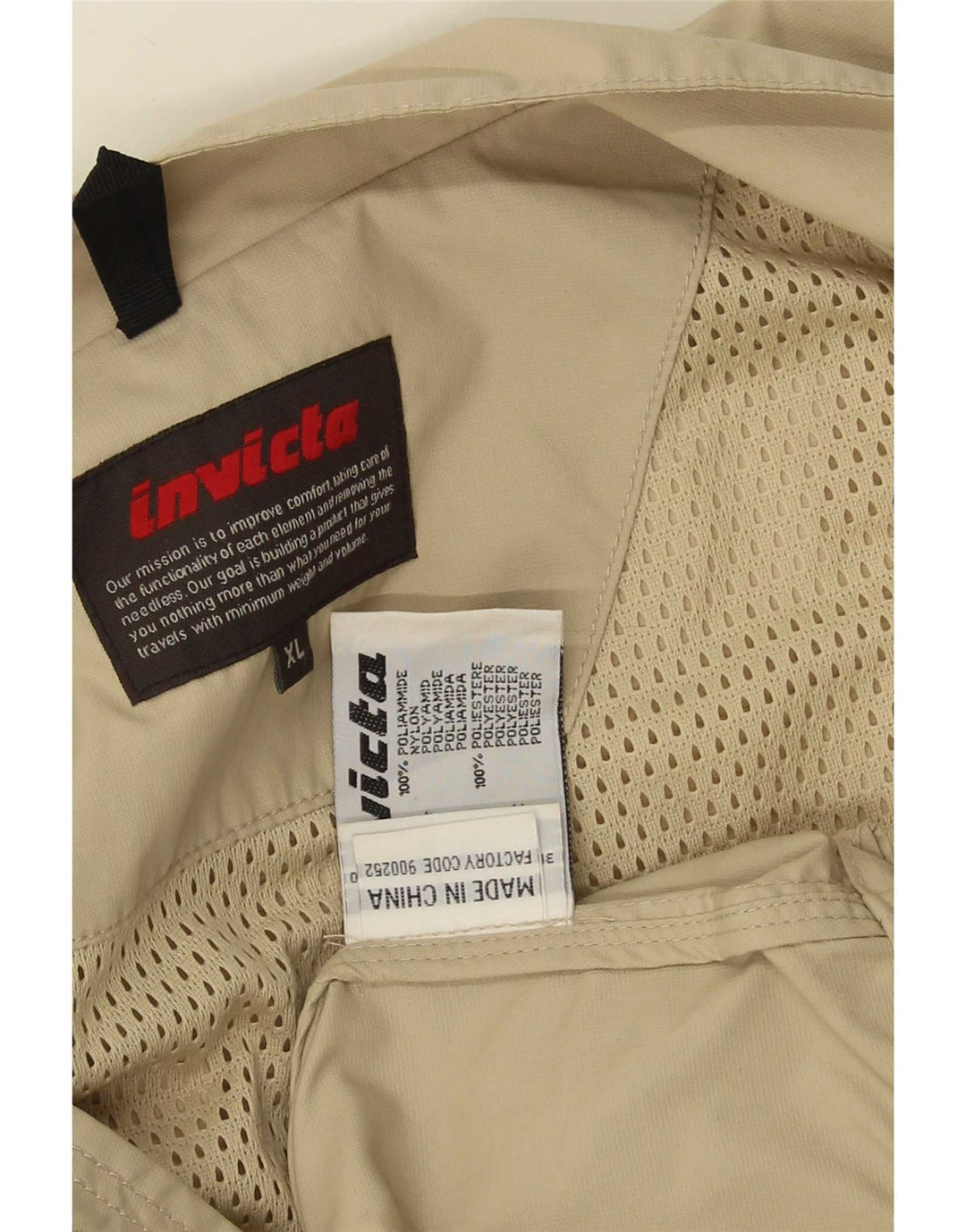 Invicta Veste de pluie pour homme UK 42 XL Beige Polyamide