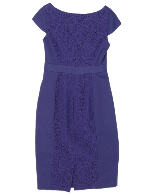 Rochie teacă pentru femei Monsoon UK 10 Bumbac cu flori, albastru marin mic