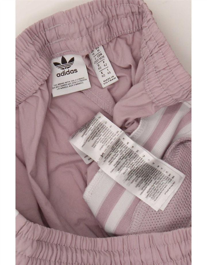 Adidas Womens Tracksuit Trousers UK 14 Medium Purple Nylon