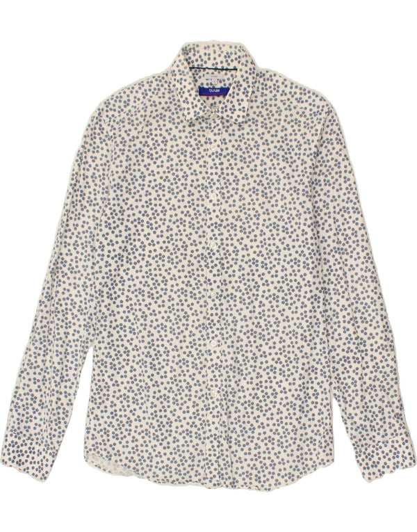 JULES Mens Fitted Shirt Small White Floral