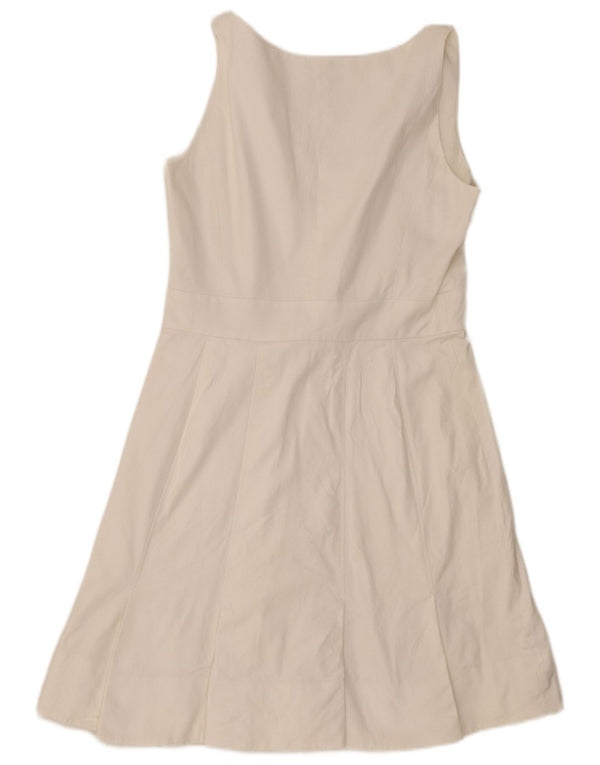 Red Valentino Damen Ärmelloses A-Linien-Kleid UK 12 Mittelweiße Baumwolle