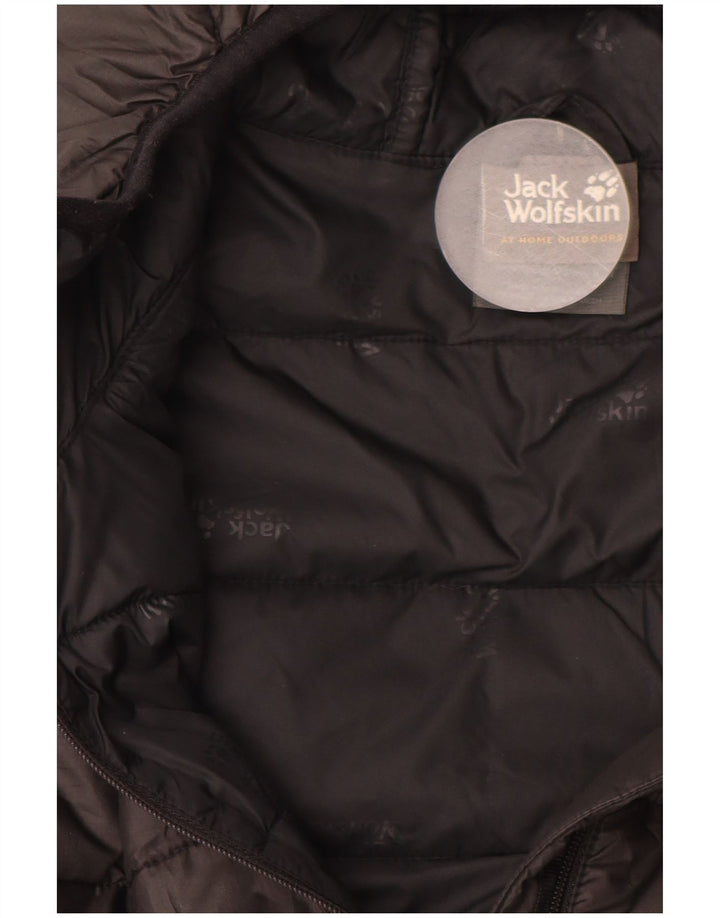 JACK WOLFSKIN Mens Hooded Padded Jacket UK 34 Small Black Polyester