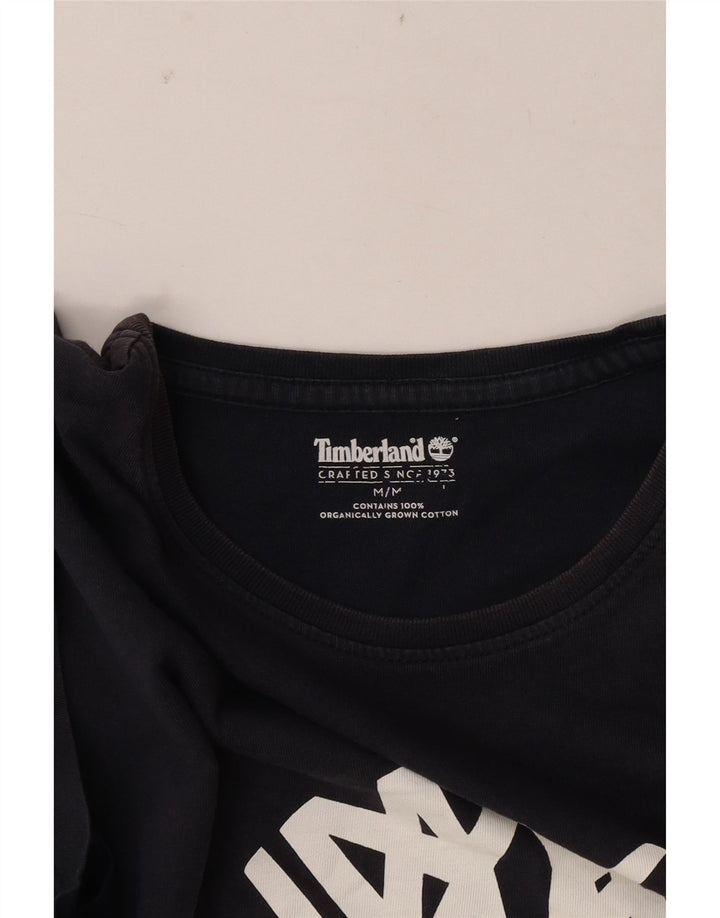 Timberland Mens Graphic T-Shirt Top Medium Navy Blue Cotton