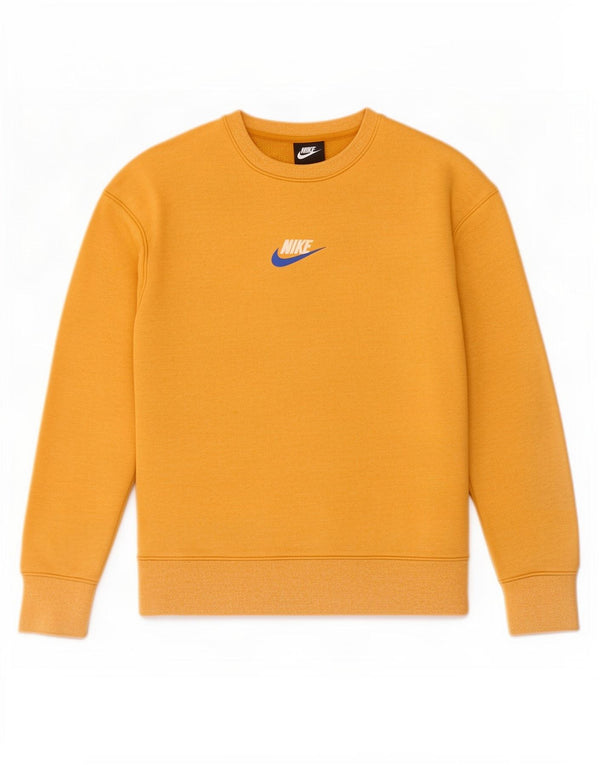 Nike Mens Sweatshirt Jumper Small Yellow Cotton