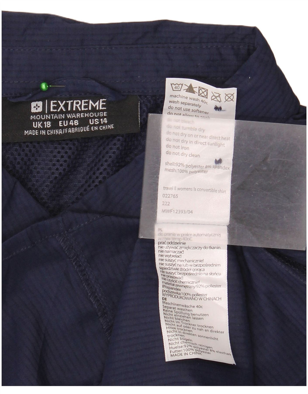 Mountain Warehouse Dameskjorte UK 18 XL Marineblå Polyester