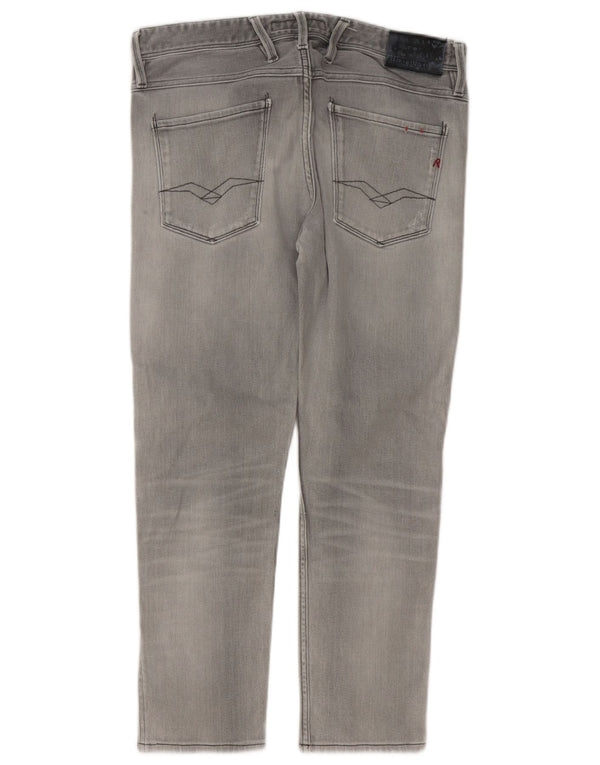 Replay Mens Distressed Slim Jeans W33 L27 Grey