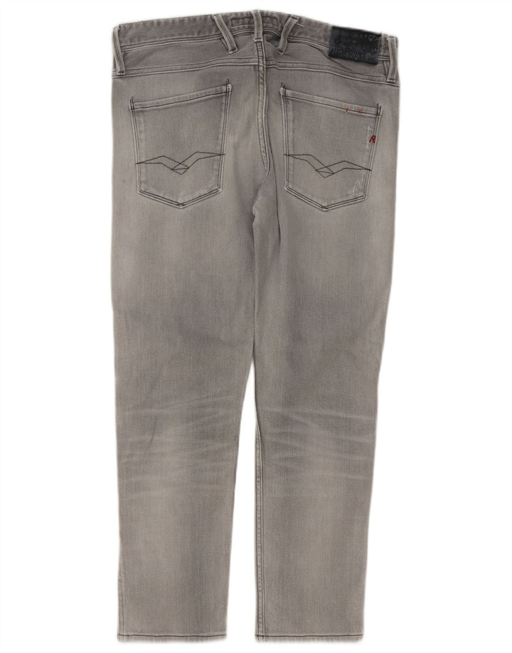 Replay Mens Distressed Slim Jeans W33 L27 Grey