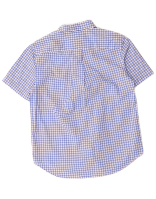 Ralph Lauren drenge kortærmet skjorte 10-11 år mellemblå Gingham bomuld