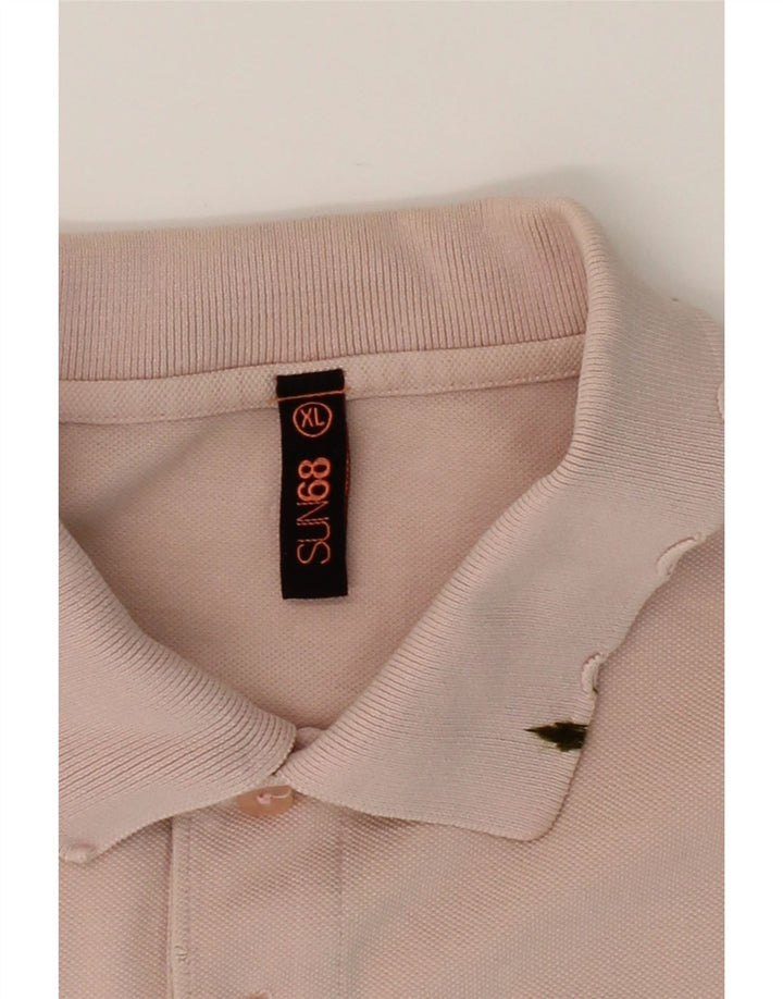 SUN68 Mens Polo Shirt XL Beige Cotton Vintage Sun68 and Second-Hand Sun68 from Messina Hembry 