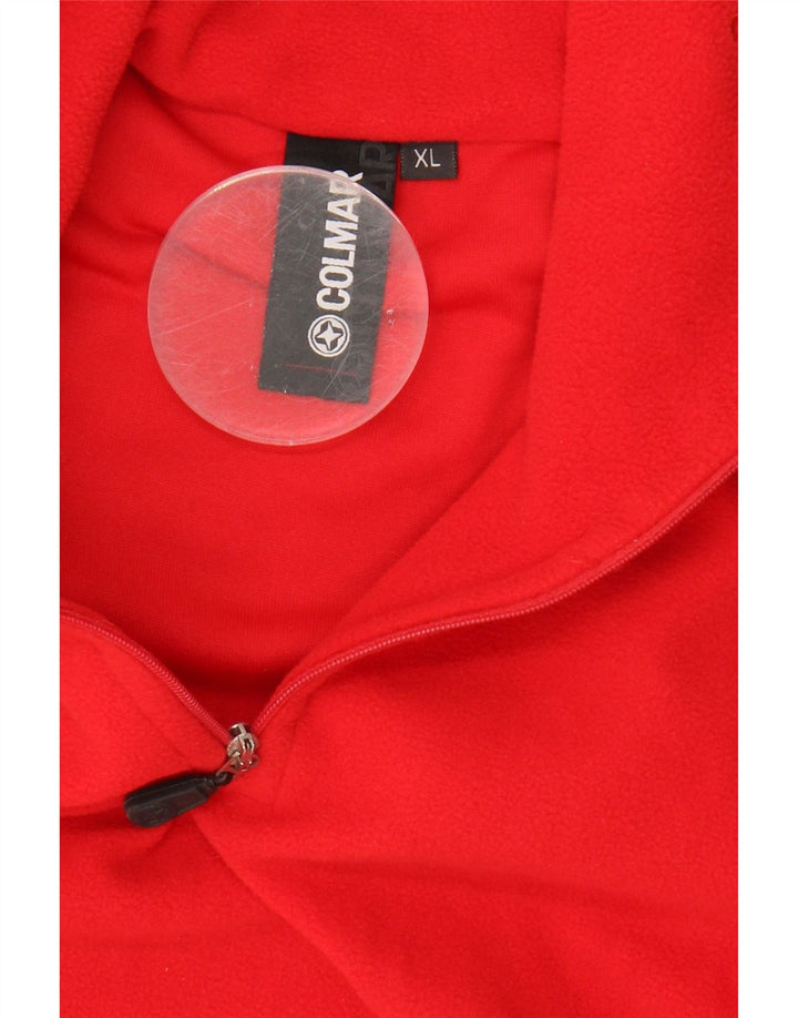COLMAR Womens Zip Neck Fleece Jumper UK 18 XL Red Polyester Vintage Colmar and Second-Hand Colmar from Messina Hembry 