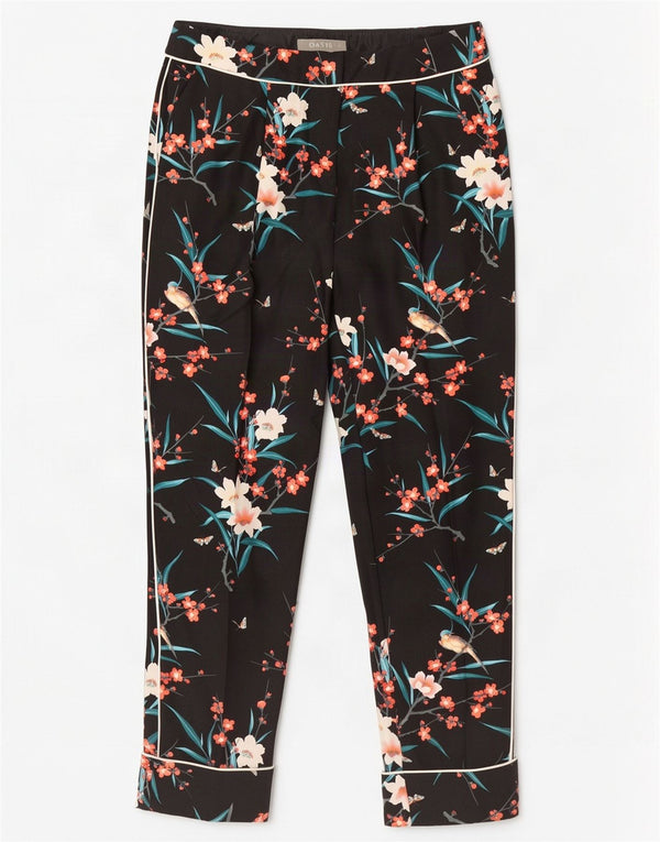 Oasis Pantalon court slim pour femme UK 8 Small W28 L26 Noir Floral
