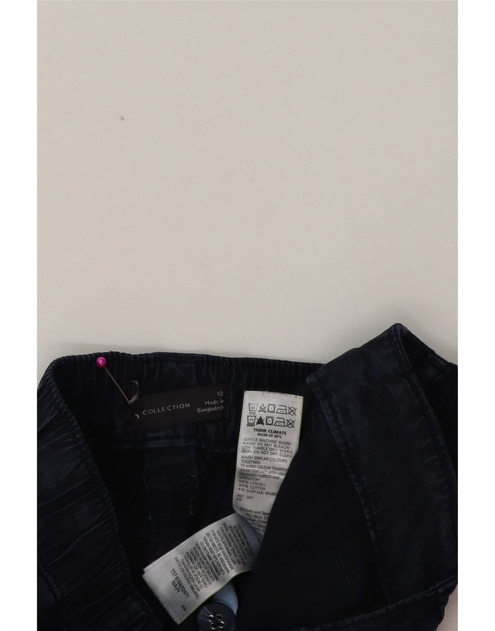 Marks & Spencer Womens Cargo Trousers UK 12 Medium W32 L27 Navy Blue