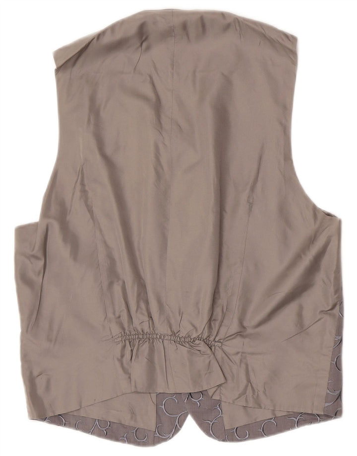 Gilet vintage da uomo con motivo cachemire grigio medio