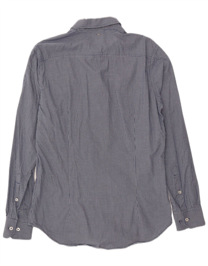 G-STAR Mens Shirt Large Navy Blue Check Cotton