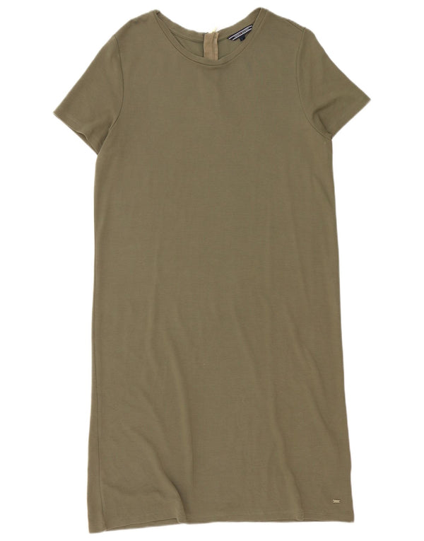 Abito t-shirt da donna Tommy Hilfiger UK 16 grande cotone kaki