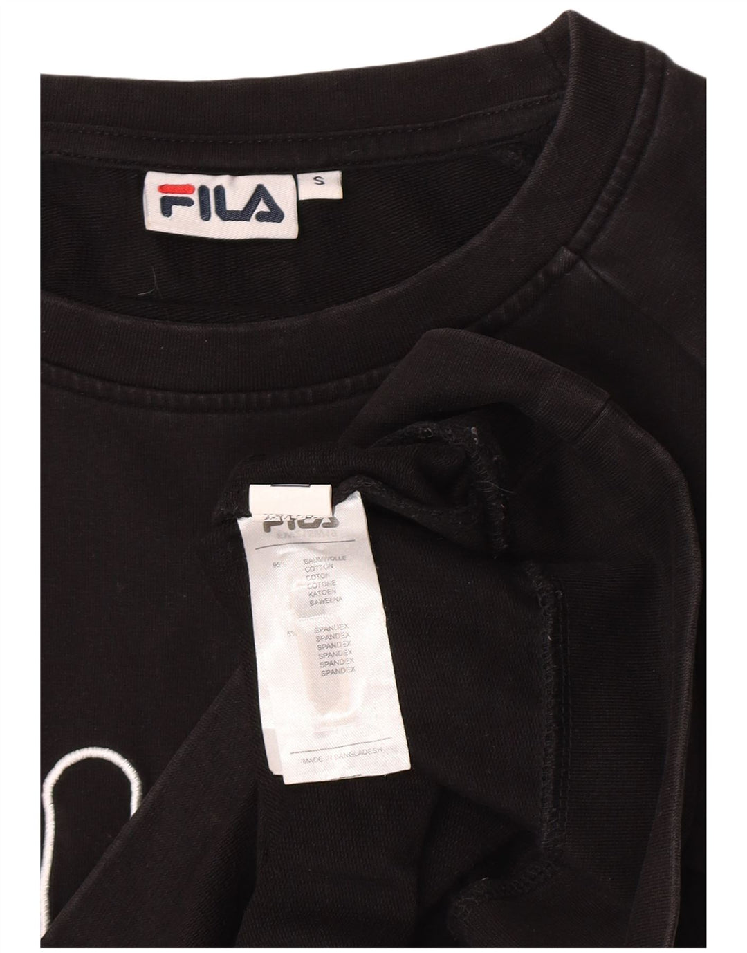 Felpa grafica da donna Fila Maglione piccolo cotone nero