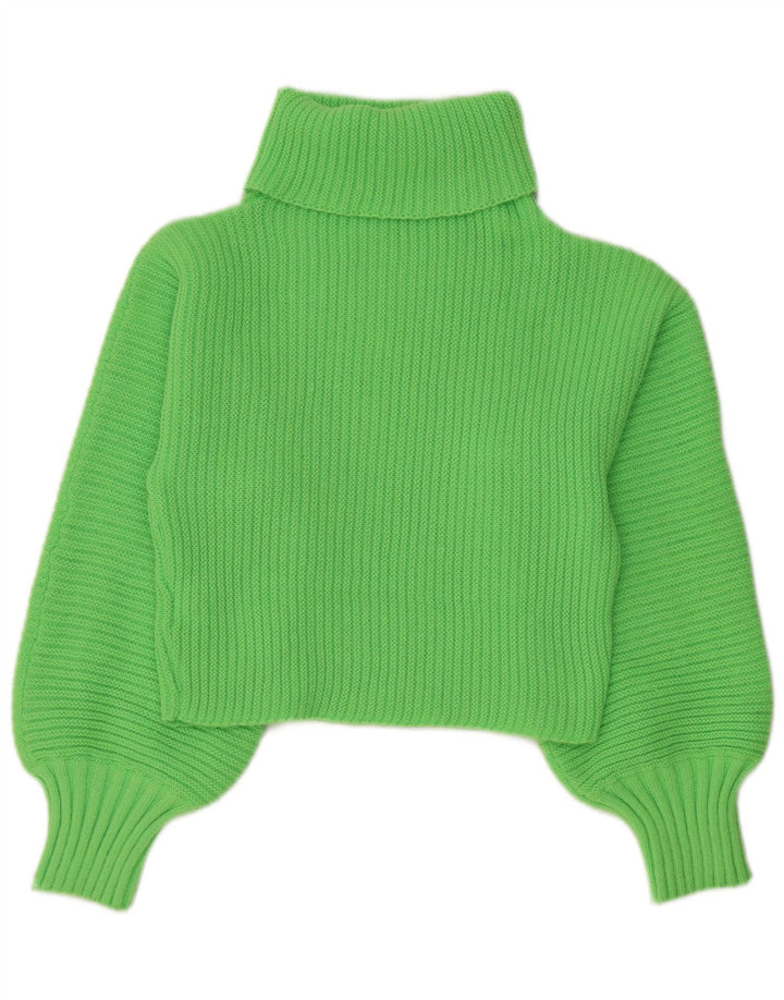 SHEIN Damen Crop Rollkragenpullover Pullover UK 12 Mittelgrün Polyester