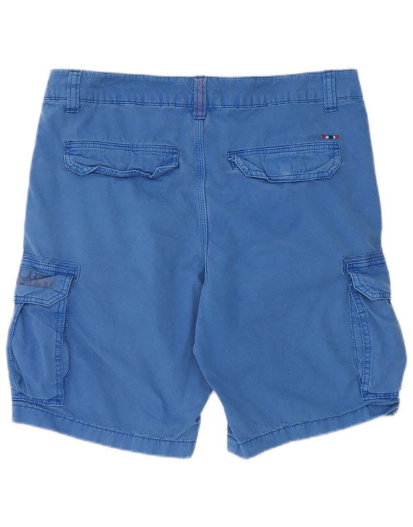 Napapijri Mens Cargo Shorts W32 Large Blue Cotton