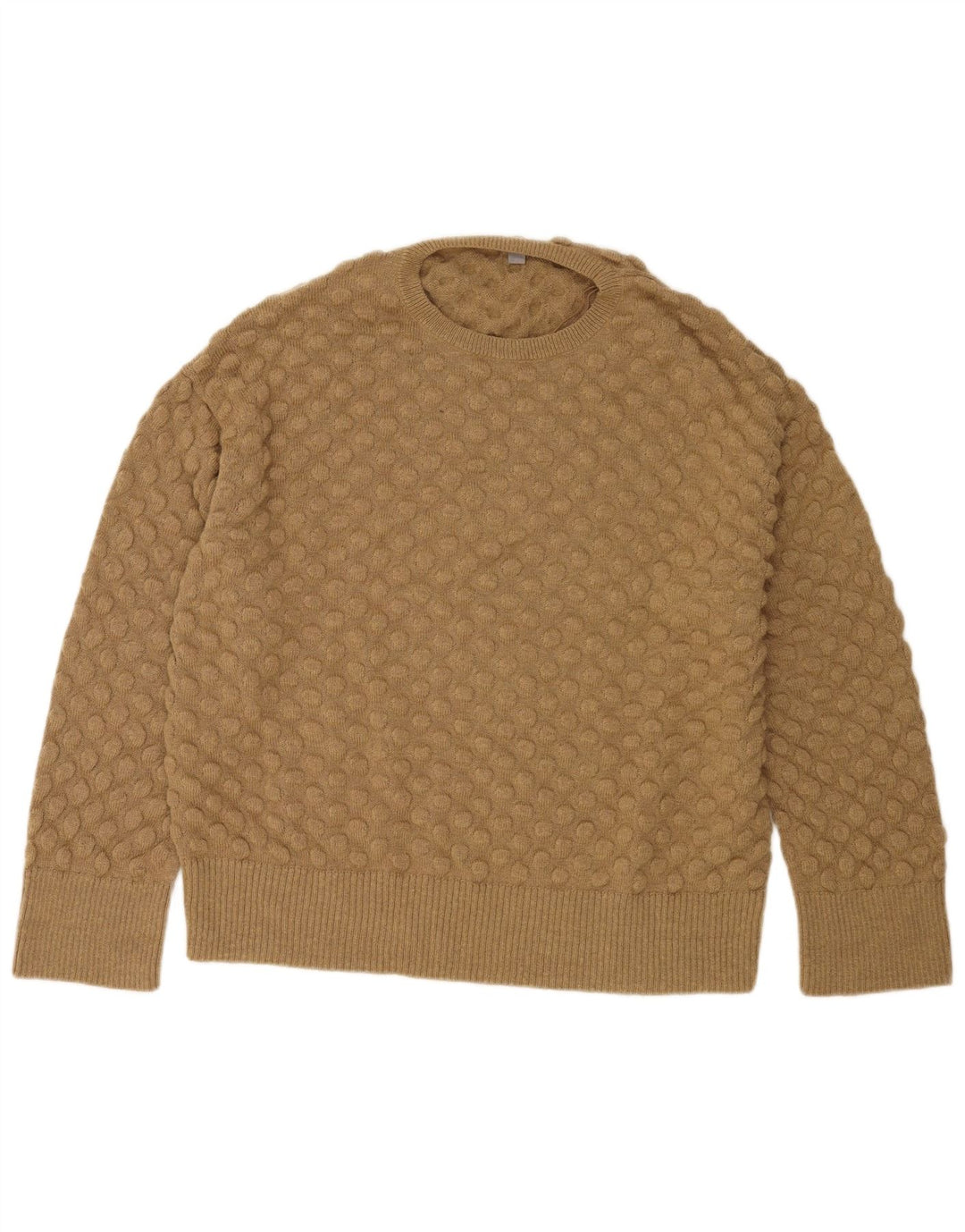 Cos Mens Crew Neck Jumper pulóver közepes bézs gyapjú