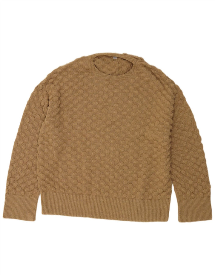 Cos Mens Crew Neck Jumper pulóver közepes bézs gyapjú