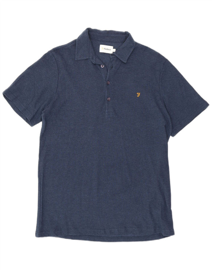 Farah Ανδρικό πουκάμισο polo από μεσαίο ναυτικό βαμβακερό