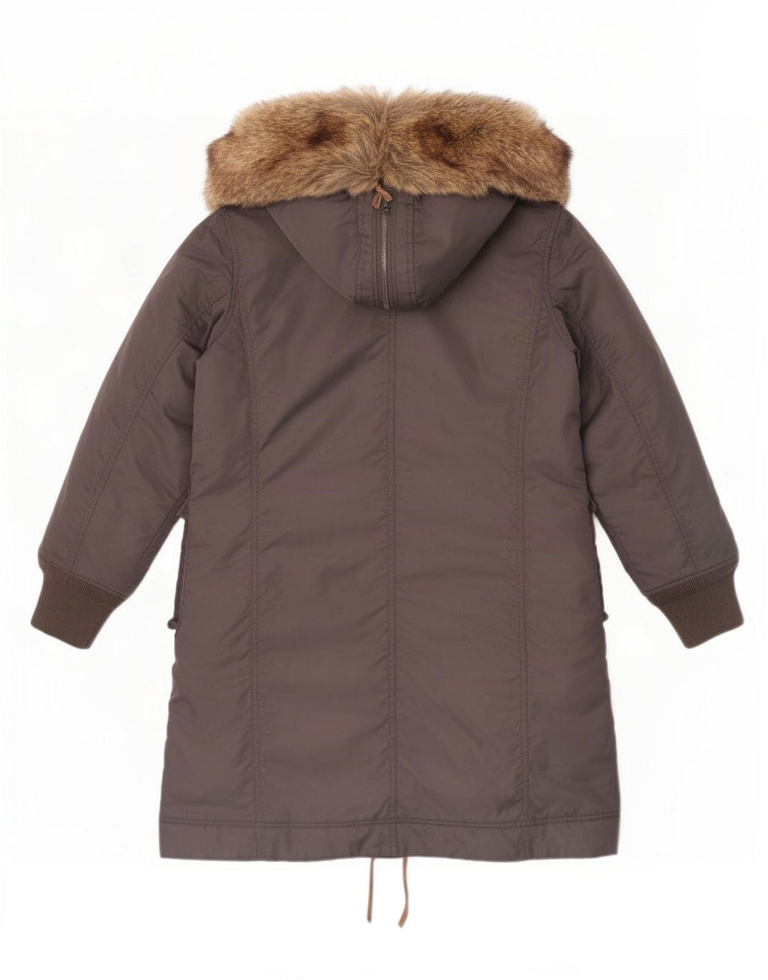 Casaco acolchoado com capuz feminino Diesel UK 14 nylon cinza médio