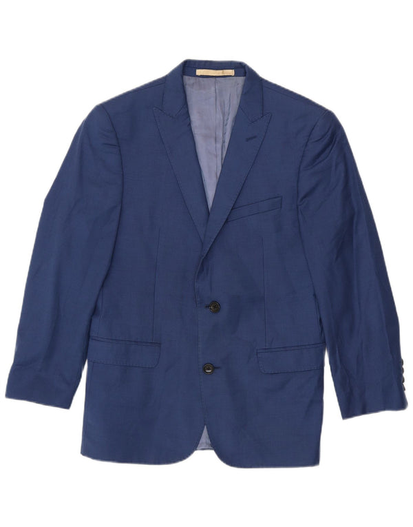 French Connection Mens 2 Button 3/4 Sleeve Blazer Jacket UK 36 Small Blue