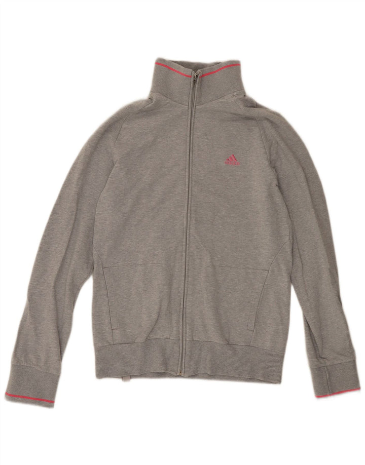 Giacca da ginnastica da donna Adidas UK 10 piccola in cotone grigio
