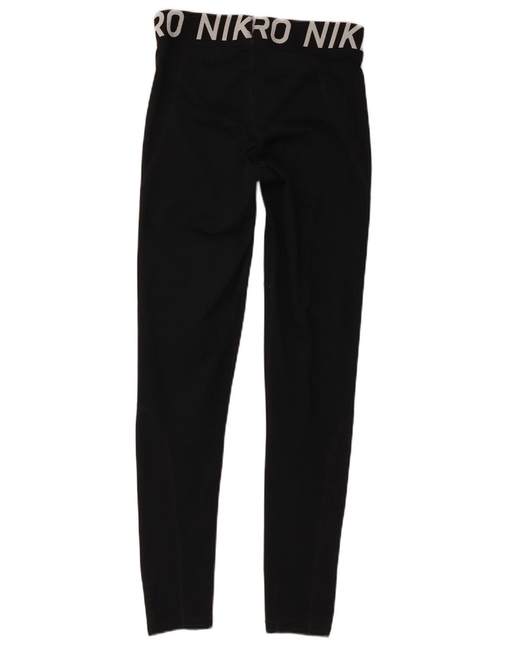 Leggings grafici Nike Dri Fit da donna UK 12 medio nero poliestere