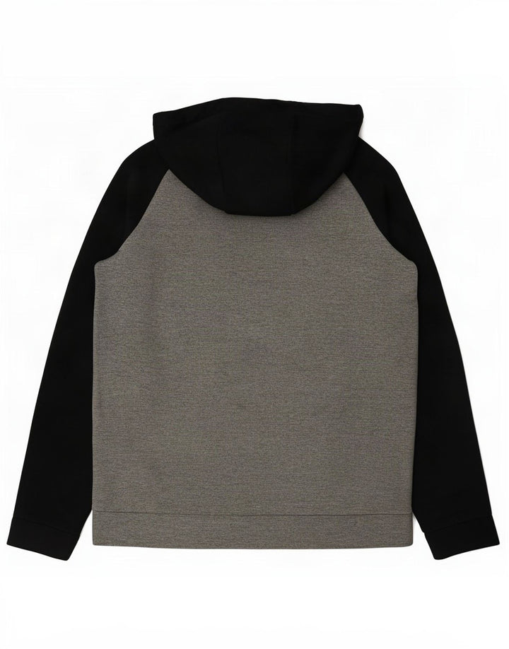 Nike Mens Dri Fit Graphic Hoodie Jumper Small Grey Colourblock Polyester